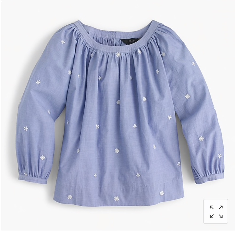 J.Crew flower embroidered top